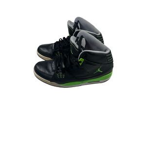 2013 Air Jordan Black Green Basketball Sneakers High‎ Top Athletic Shoes Size 16